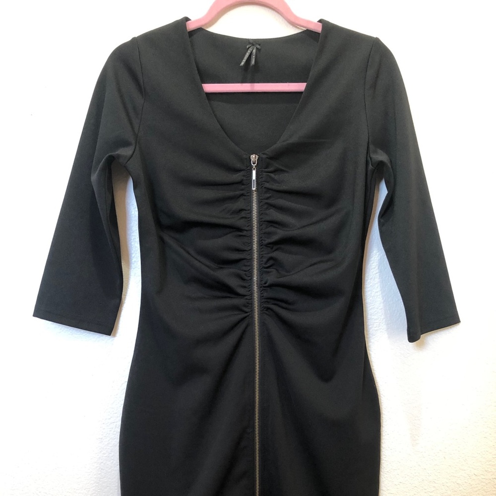 Black zipper front dress